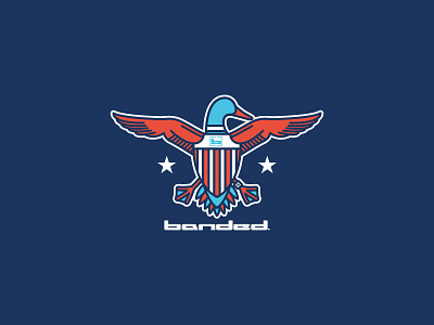 Banded USA banded duck hunting illustration logo usa