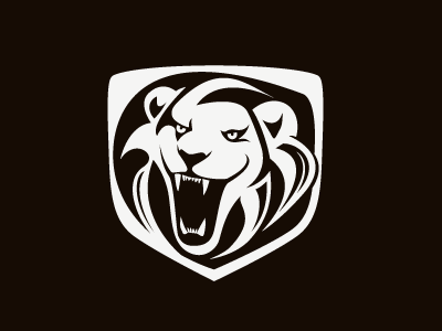 Lion.A animal car company design logo vector