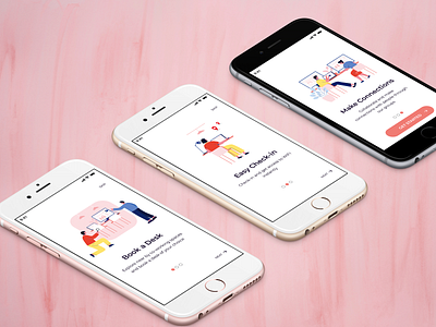 CoWorking space finder Mobile app - Onboarding screens
