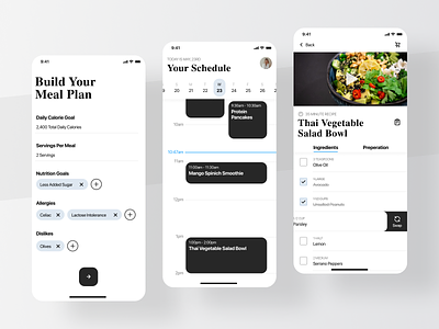 Meal Planning App app app inspiration cooking design design inspiration food interface meal meal plan meal plan app mobile mobile app product product design recipes schedule ui user experience user interface ux