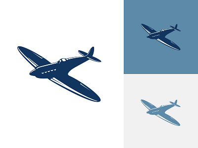 Spitfire icon blue branding heritage icon lockup logo plane spitfire