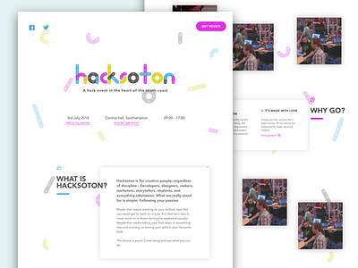 Hacksoton website event hackday homepage parallax website