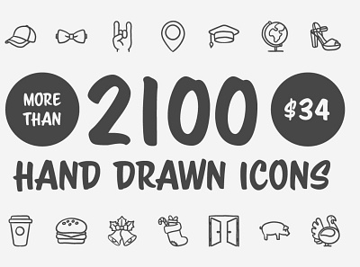 2100 Hand drawn vector icons branding dashboard design flat flat icons graphic design icon icons icons design startup icon
