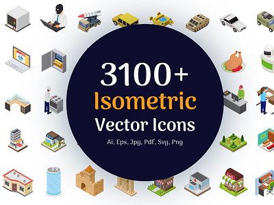 3100+ Isometric Vector Icons
