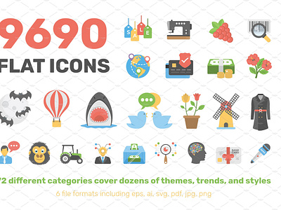 9690 Flat Icons Pack