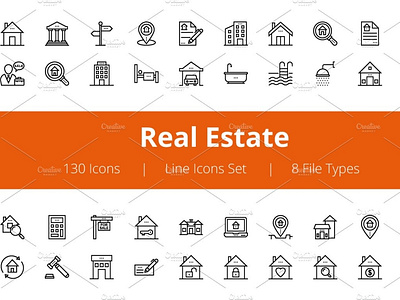 125+ Real Estate Line Icons
