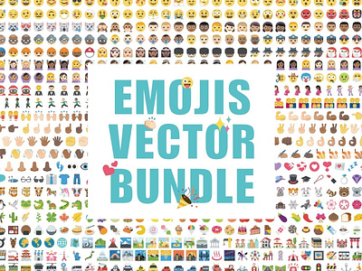 Emoji clipart vector design bundle