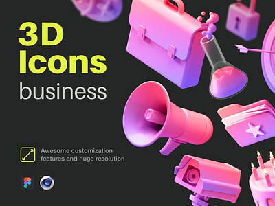 Multiangle 3D Icons / Business