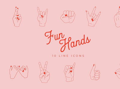 Fun Hands Icon Collection branding dashboard design flat icons fun fun art graphic design icon icons icons design social media startup icon