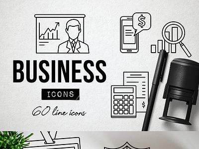 Modern Business Icons Set - Office