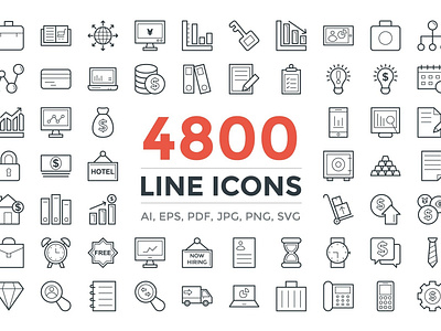 4800 Line Icons Pack