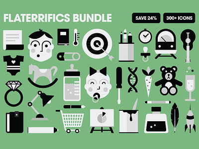 Flaterrifics - Bundle branding bundle dashboard design flat flat icons graphic design icon icons icons design logo logo branding logo design social media startup startup icon technology