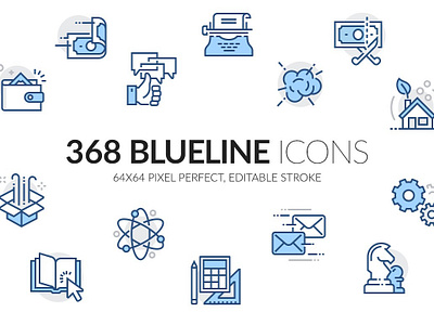 Blueline icons set branding dashboard design flat flat icons graphic design icon icons icons design logo logo branding logo design social media startup startup icon
