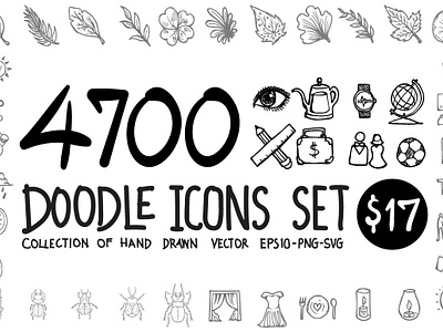 4700 Hand Drawn doodle Icons