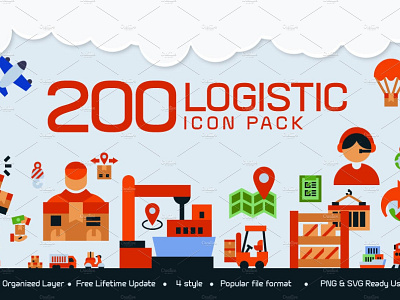 200 Logistic Icon Pack branding dashboard design flat flat icons graphic design icon icons icons design logistic logo logo branding logo design social media startup startup icon