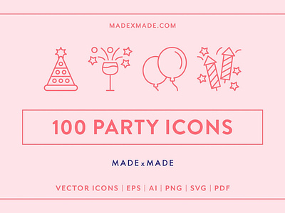 Line Icons – Party branding dashboard design flat flat icons graphic design icon icons icons design logo logo branding logo design party social media startup startup icon