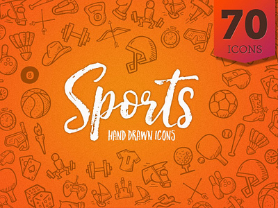 Sports - Hand Drawn Icons branding dashboard design flat flat icons graphic design hand drawn icon icons icons design logo logo branding logo design social media sports startup startup icon