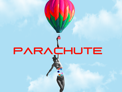 parachute adobe photoshop collage design minimal parachute poster