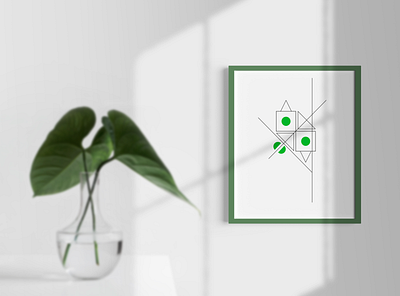 minimal plant composition 2d art composition design dribbble geometric illustration interior design minimal poster