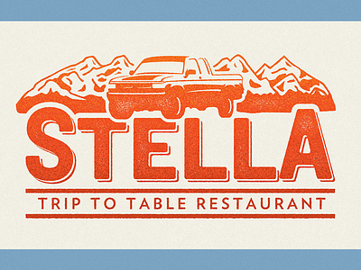 Stella - Food inspired by road trips. dakota dodge food logo mountains restaurant stamp