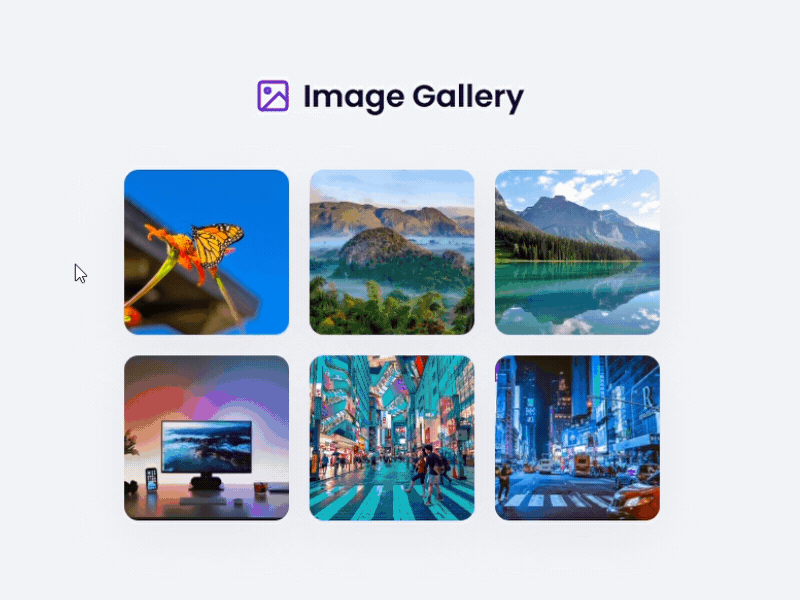 Clickable Lightbox Image Gallery animation design gallery image image interaction lightbox photos prototype ui ux xd