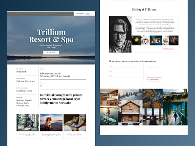 Project Trillium hotel landing page resort ui ux web design