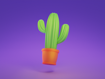 Cute cactus in a flowerpot
