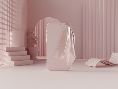 TUTORIAL | Pure interior 3d blender esthetic hdri lightning phone render pink pure render scene soft render