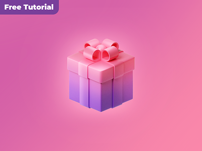 Tutorial / Creating a 3D icon with a gradient in Blender 3d artist 3d asset 3d icon 3d render bledner blender3d cute cute icon cycles render giftbox gradient pink purple tutorial