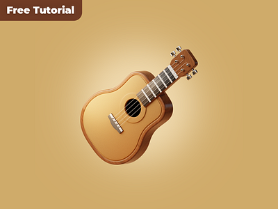 Рендер 3D иконки гитары / Render 3D guitar icons / Blender 3.0
