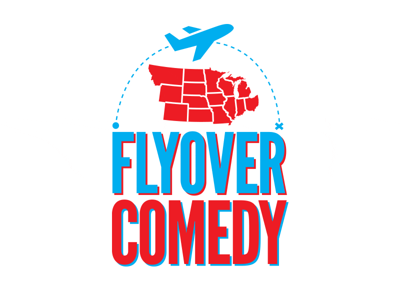 Flyover Comedy Logo brand branding comedy flyover flyover comedy graphic design identity identity design logo logo design midwest typography