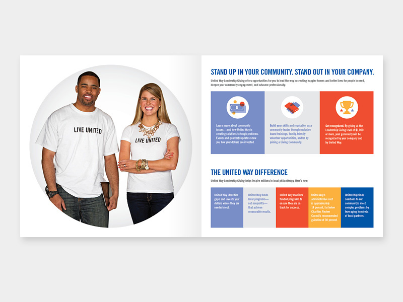 Leadership Giving Brochure united way typography twin cities spread print design print minnesota brochure greater twin cities united way graphic design design leadership giving