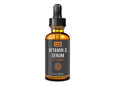 Vitamin C Serum Label Design branding design dropper graphic design label label design minimalist packaging packaging design print print design vitamin c