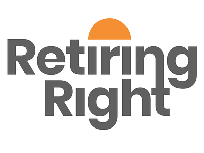 Retiring Right Logo Design brand brand design branding icon identity identity design logo logo design retirement sun sunset typography