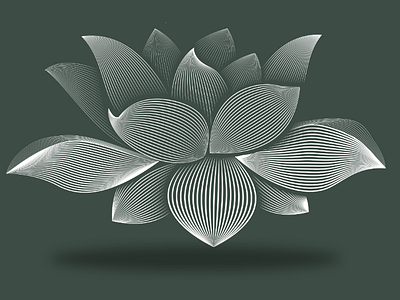 Linocut on Lotus illustration linocut
