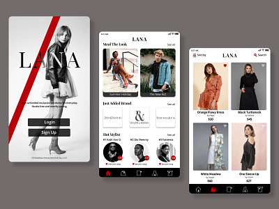 Lana - Exclusive Online Wardrobe app branding design illustration minimal ui ux