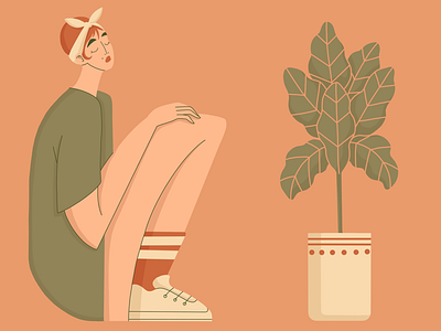 PlantGirl illustration vector