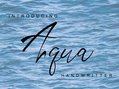 Aqua Script design font illustration