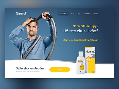 Czech Nizorals website homepage design dandruff design hair homepage medicine nizoral webdesign website
