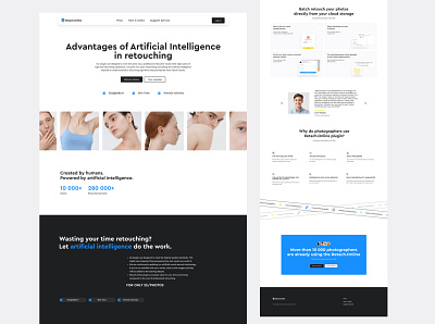 Retach.Online Landing ai branding design landing logo onepage retouch ui ux web design