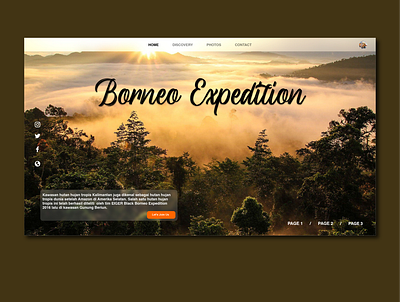 Landing Page Borneo Expedition borneo brand branding clean ui design designer desktop illustration iphone iphone app mockup onboarding uiux design web web design website design