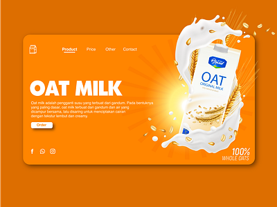 Orange Landing page Oatmilk brand branding clean ui design landing page landingpage orange ui uiux uiux design uiuxdesign uiuxdesigner web web design website