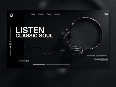 Landing page Black Headphone brand clean ui design indonesia landing page landingpage typography ui uiux uiux design uiuxdesign uiuxdesigner ux web