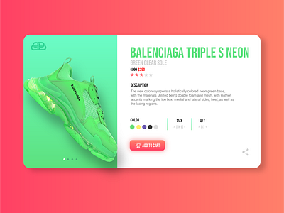 Landing Page Shoes Green Belenciaga brand branding clean ui green illustration landing page landingpage modern shoes ui ui design uiux uiux design uiuxdesign ux web website