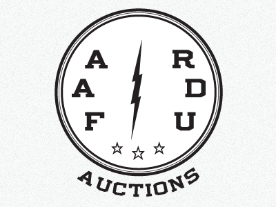 Auction Logo (vintage propaganda) badge bolt propaganda retro star typography vintage