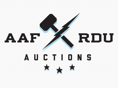 Auction Logo (final) bolt hammer logo propaganda retro stars typography vintage