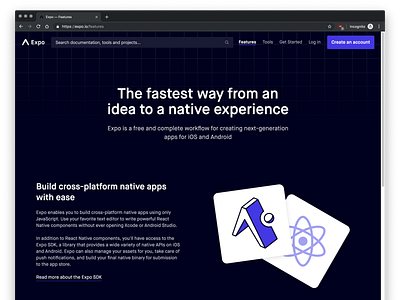 Expo — Features page website