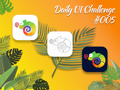 App Icon #DailyUI 005 005 app icon chameleon color dailyui dailyui005 design figma icon illustration logo ui ux vector