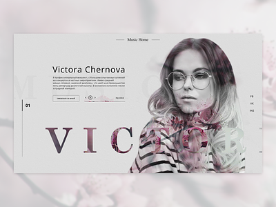 Victoria Vocals - web design design double exposure experience flowers impressive music app ui vocals voice web