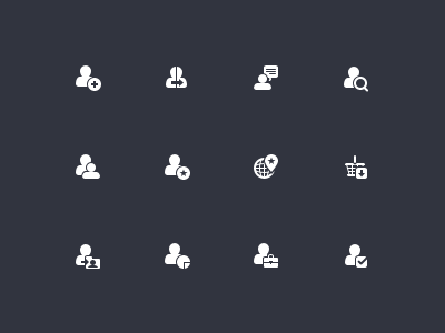 Glyphs 24px glyph icons mini one color user vector
